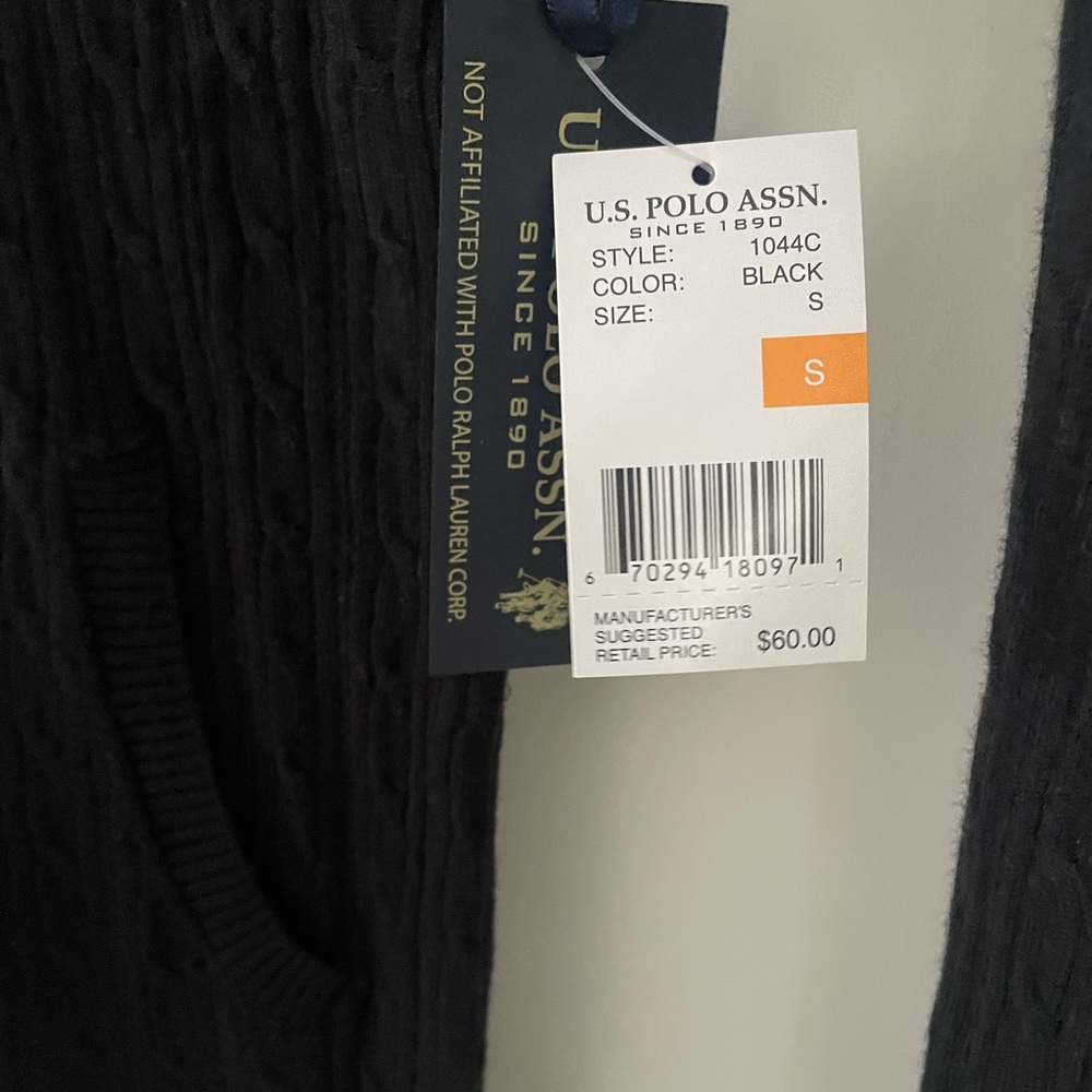 Polo Black Full Zip Cable-knit Hoodie, Small, NWT - Picture 4 of 9